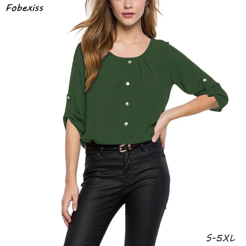 Chiffon Blouses Women Fall 2019 Plus Size 5XL Half Sleeve Shirt Women Elegant O Neck Tops Buttoned Up White Shirt Office Lady
Chiffon Blouses Women Fall 2019 Plus Size 5XL Half Sleeve Shirt Women Elegant O Neck Tops Buttoned Up White Shirt Office Lady