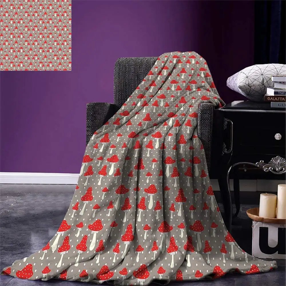 Mushroom Throw Blanket Cute Amanita Mushrooms Pattern with Polka Dotted Backdrop Cartoon Toadstool Warm Blankets for Beds
Mushroom Throw Blanket Cute Amanita Mushrooms Pattern with Polka Dotted Backdrop Cartoon Toadstool Warm Blankets for Beds