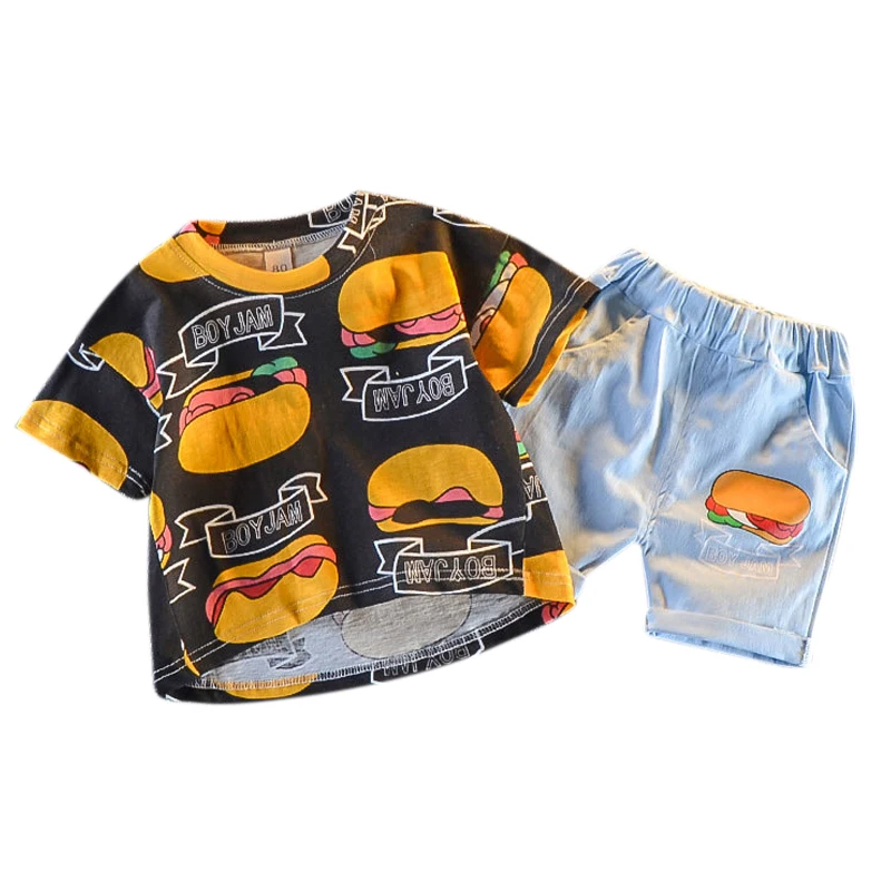 2019 New Summer Baby Boys Girl Short Sleeve Burger Printed Pattern Tops T-shirt Shorts Toddler Casual Outfits Sets
2019 New Summer Baby Boys Girl Short Sleeve Burger Printed Pattern Tops T-shirt Shorts Toddler Casual Outfits Sets