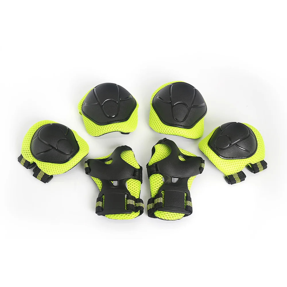 6Pc Protective Gear Pads Knee Elbow Wrist for Roller Skating Bike Skateboard