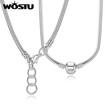Hot Sale Authentic 45CM Silver Plated Snake Chain Necklace Fit Original Pendant Charms Beads For Women Fashion Jewelry
Hot Sale Authentic 45CM Silver Plated Snake Chain Necklace Fit Original Pendant Charms Beads For Women Fashion Jewelry