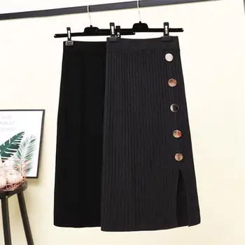 LUJMTDBK 2018 autumn and winter models elastic waist button knit skirt female Slim thin high waist over the knee a word skirt
LUJMTDBK 2018 autumn and winter models elastic waist button knit skirt female Slim thin high waist over the knee a word skirt