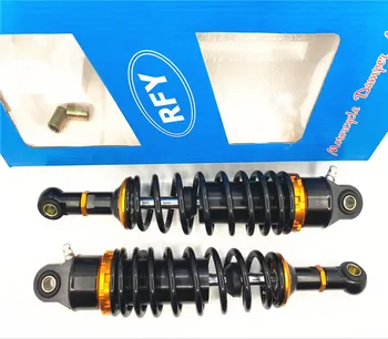1pair 13.5 " 340mm Universal Shock Absorbers for Honda Yamaha Suzuki Kawasaki Dirt bikes kart ATV Bikes and Quad Black+Gold 
1pair 13.5 " 340mm Universal Shock Absorbers for Honda Yamaha Suzuki Kawasaki Dirt bikes kart ATV Bikes and Quad Black+Gold