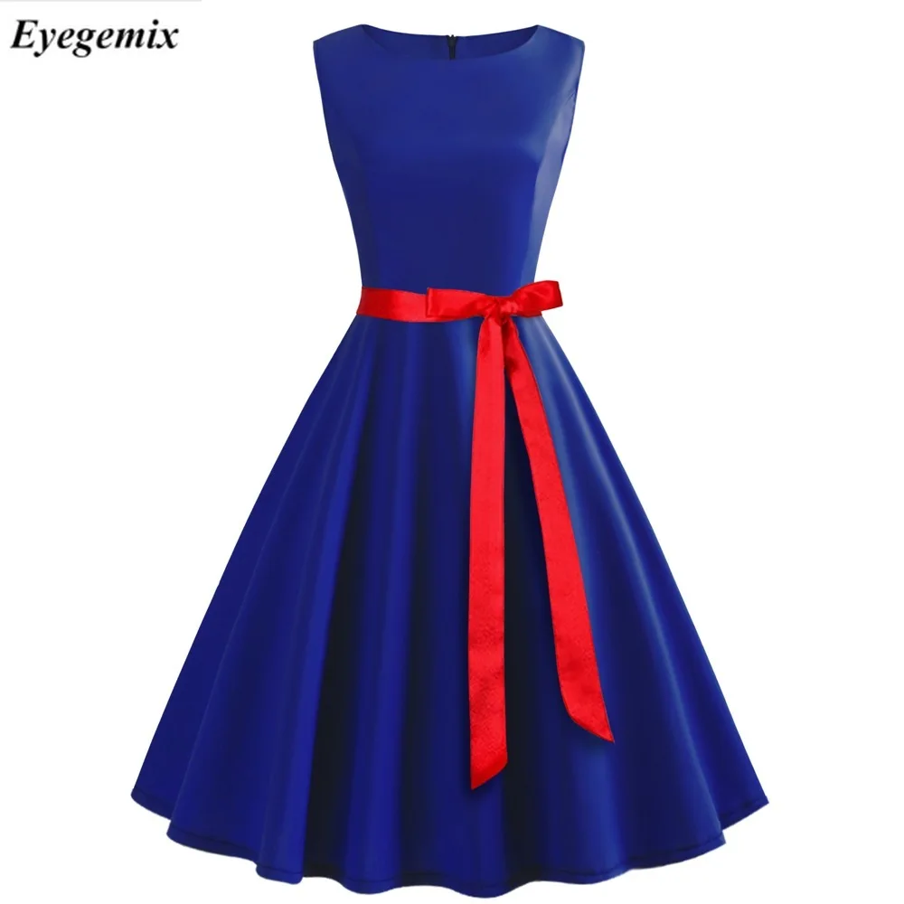 Blue Vintage Swing Dresses Women 2019 Summer Casual Midi Dress 50S 60S Elegant Party Dress Vestido Tunic Plus Size Robe Femme
Blue Vintage Swing Dresses Women 2019 Summer Casual Midi Dress 50S 60S Elegant Party Dress Vestido Tunic Plus Size Robe Femme