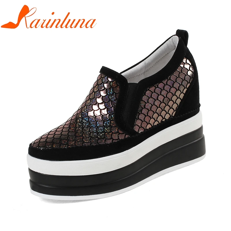 KARINLUNA 2019 Large Size 32-40 Genuine Leather Increasing Heels Women sneakers Woman Black Elastic Band Shoes Woman Footwear
KARINLUNA 2019 Large Size 32-40 Genuine Leather Increasing Heels Women sneakers Woman Black Elastic Band Shoes Woman Footwear