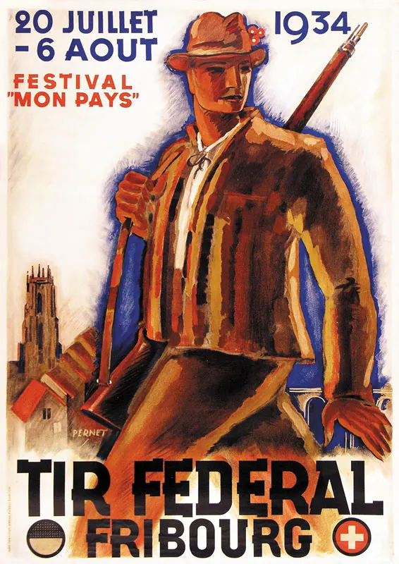 Съемка Спорт Tiro federale Friborgo 1934 классические холщовые картины винтажные настенные