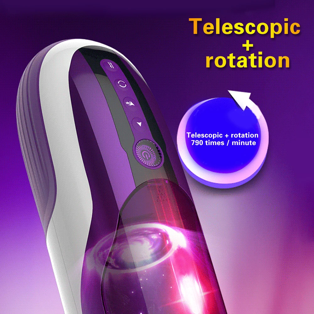 Electric Automatic Telescopic Rotation Male Masturbator Moan Interactive Masturbation Cup Powerful Sex Machine Sex Toys for Man (2)