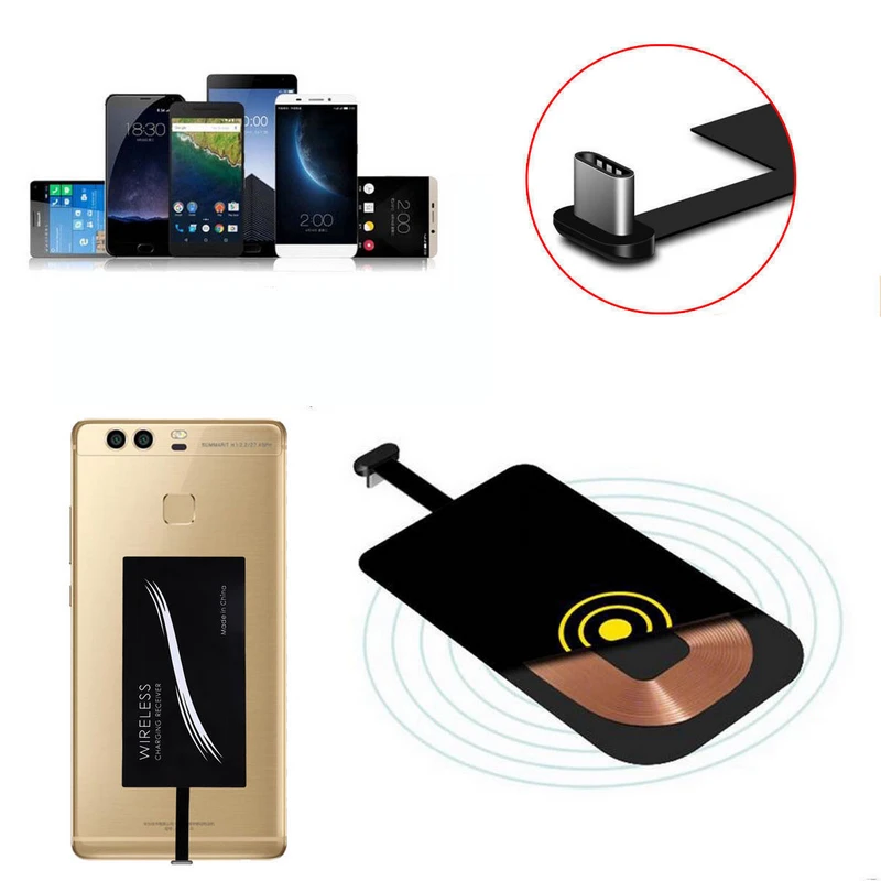 Type C USB 3.1 Qi Wireless Charger Power Charging Receiver For Huawei P9/P9 Plus LG G5/G6 Xiaomi 4C 4S 5 HTC 10 Cell Phone