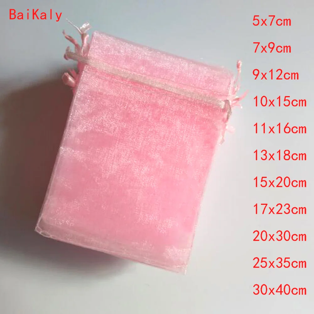 Household 100pcs Drawable Pink Small / Big Organza Bag Favor Wedding Party Christmas Gift Bags Jewelry Packaging Bags Pouches
Household 100pcs Drawable Pink Small / Big Organza Bag Favor Wedding Party Christmas Gift Bags Jewelry Packaging Bags Pouches