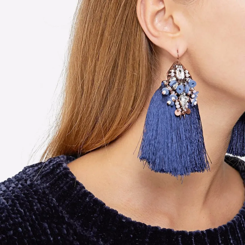 JURAN 2018 New Special Design Statement Tassel Long Earring Wholesale Crystal Wedding Women Drop Dangle Earrings Jewelry HotSale
JURAN 2018 New Special Design Statement Tassel Long Earring Wholesale Crystal Wedding Women Drop Dangle Earrings Jewelry HotSale