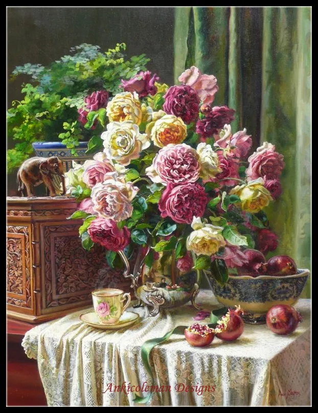 Needlework for embroidery DIY French DMC High Quality - Counted Cross Stitch Kits 14 ct Oil painting - Peonies Pomegranate
Needlework for embroidery DIY French DMC High Quality - Counted Cross Stitch Kits 14 ct Oil painting - Peonies Pomegranate