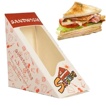 

Packing Box Bread Stickup Sack Sandwich Case Cartoon Trilateral Cake Box Cookies Bag Bakery Restaurant Shop Package 20/50pcs/set