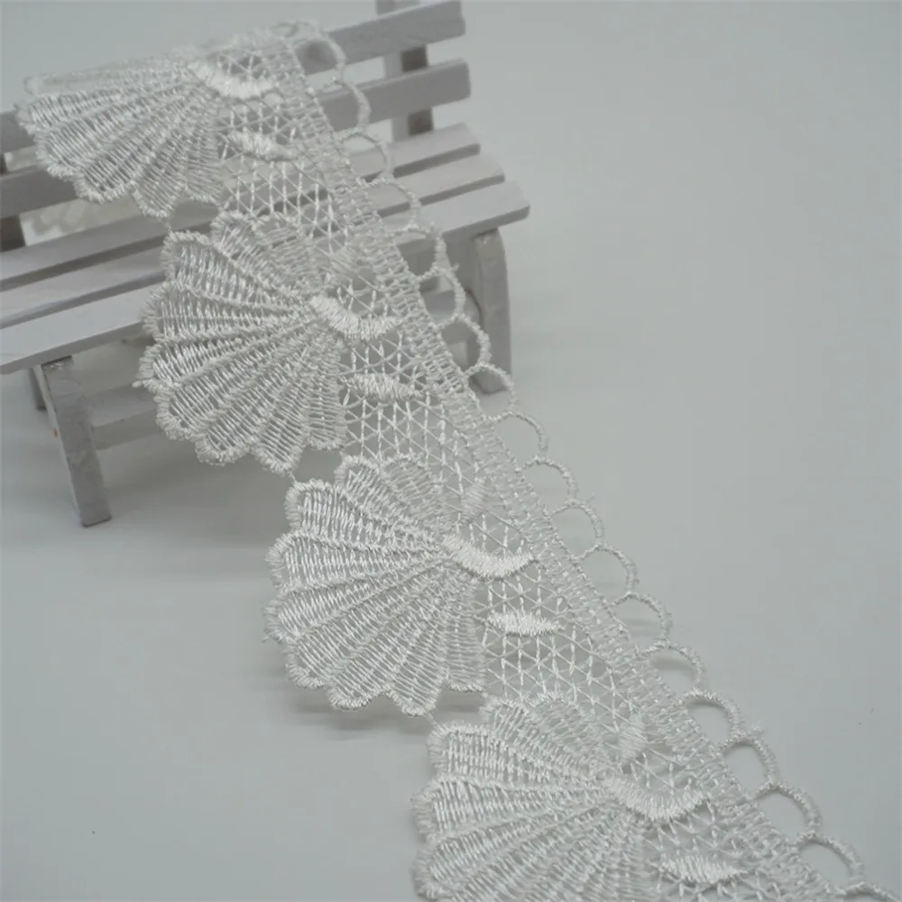 

1/ 3 yards 7.0 cm Fan Shell Lace Ribbon Trims for Costumes Trimmings Dress Edge Applique Polyester Home Textiles Sewing Ivory