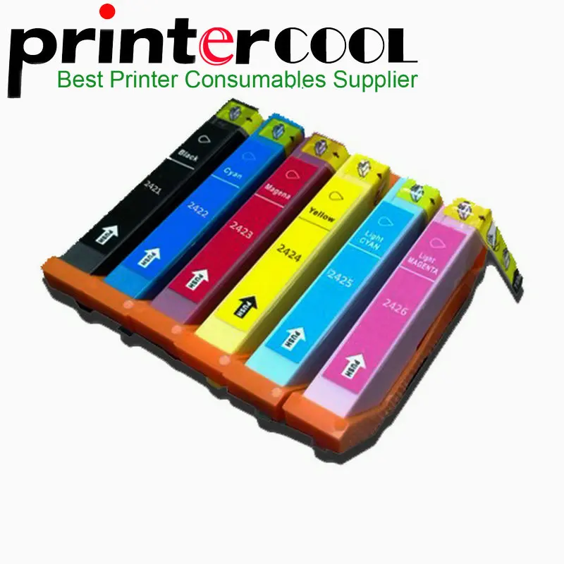 6pcs T2421 t242 Compatible Ink Cartridge for Epson XP-950 XP-850 XP-750 XP 950 XP 850 XP 750 Printer for Europe