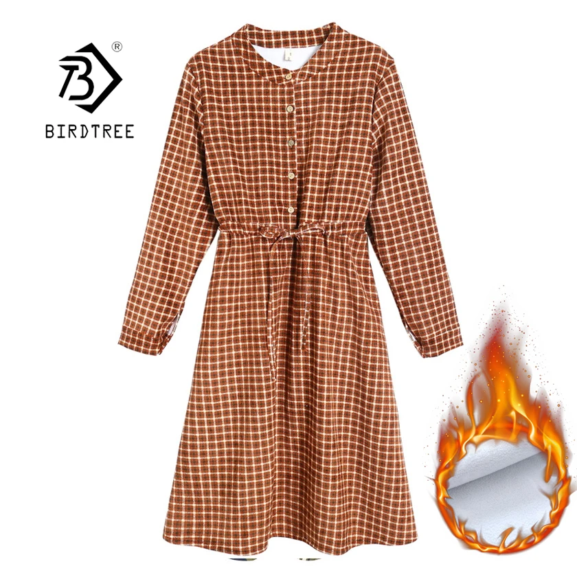 Women Elegant Plaid Print Warm Winter Lace Up High Waist Holiday Fleece Dress Corduroy Vintage Feminino Plus Velvet Size D8N405F
Women Elegant Plaid Print Warm Winter Lace Up High Waist Holiday Fleece Dress Corduroy Vintage Feminino Plus Velvet Size D8N405F