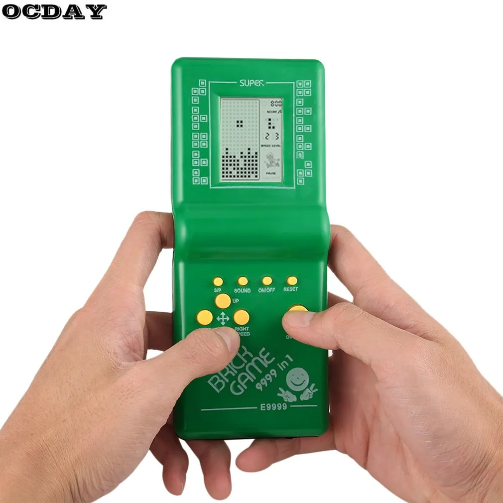 

Retro LCD Game Electronic Tetris Brick Classic Handheld Arcade Pocket Game Machine For Children Educational Toys with Game Music