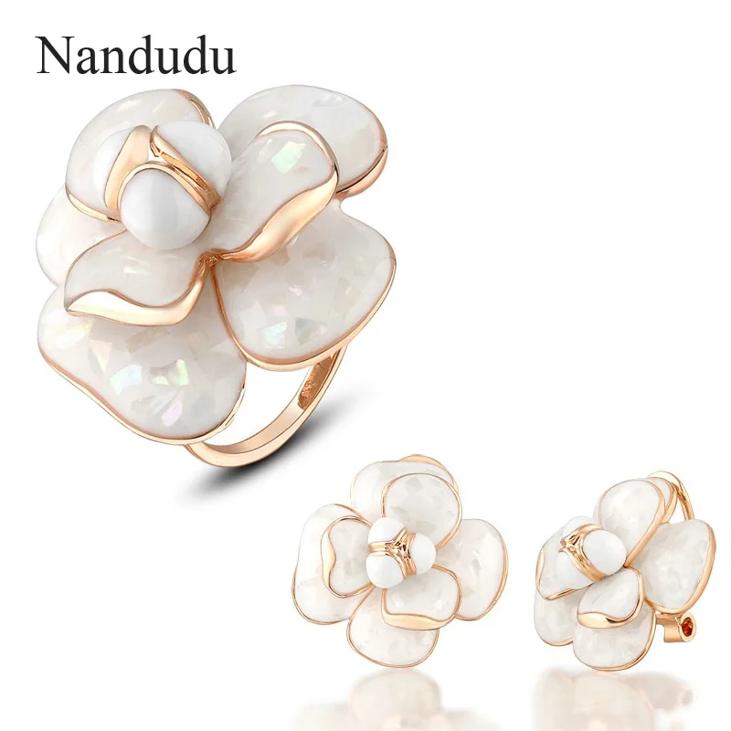 Nandudu Blooming Enamel Flower Ring Earrings Jewelry Sets Rose Gold Color Metal Women Female Ring Earring Jewelry Gift R681 E36
Nandudu Blooming Enamel Flower Ring Earrings Jewelry Sets Rose Gold Color Metal Women Female Ring Earring Jewelry Gift R681 E36
