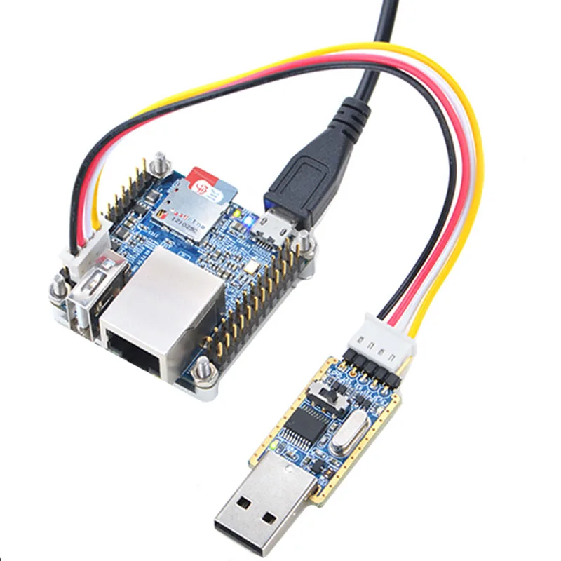 NanoPi NEO Kit Heat Sink+USB To TTL Serial Module+Allwinner H3 Development Board+8G MicroSD Card+USB Line NP016
NanoPi NEO Kit Heat Sink+USB To TTL Serial Module+Allwinner H3 Development Board+8G MicroSD Card+USB Line NP016