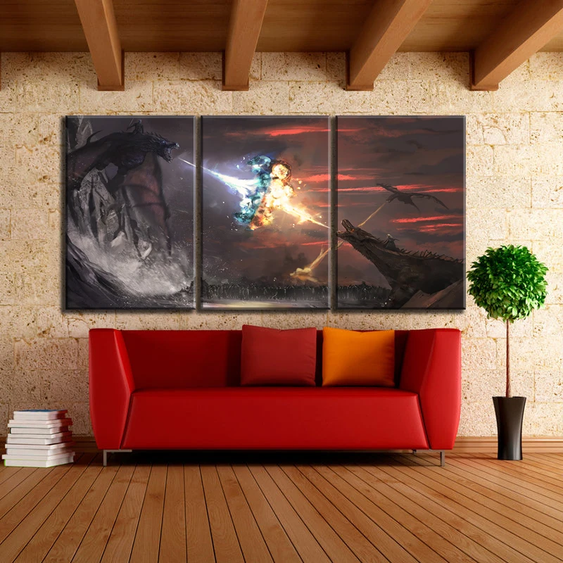 Canvas Prints Poster Room Home Decor 3 Piece Game of Thrones Season 8 Ice and Fire Dragon Painting Modular Wall Art Picture
Canvas Prints Poster Room Home Decor 3 Piece Game of Thrones Season 8 Ice and Fire Dragon Painting Modular Wall Art Picture