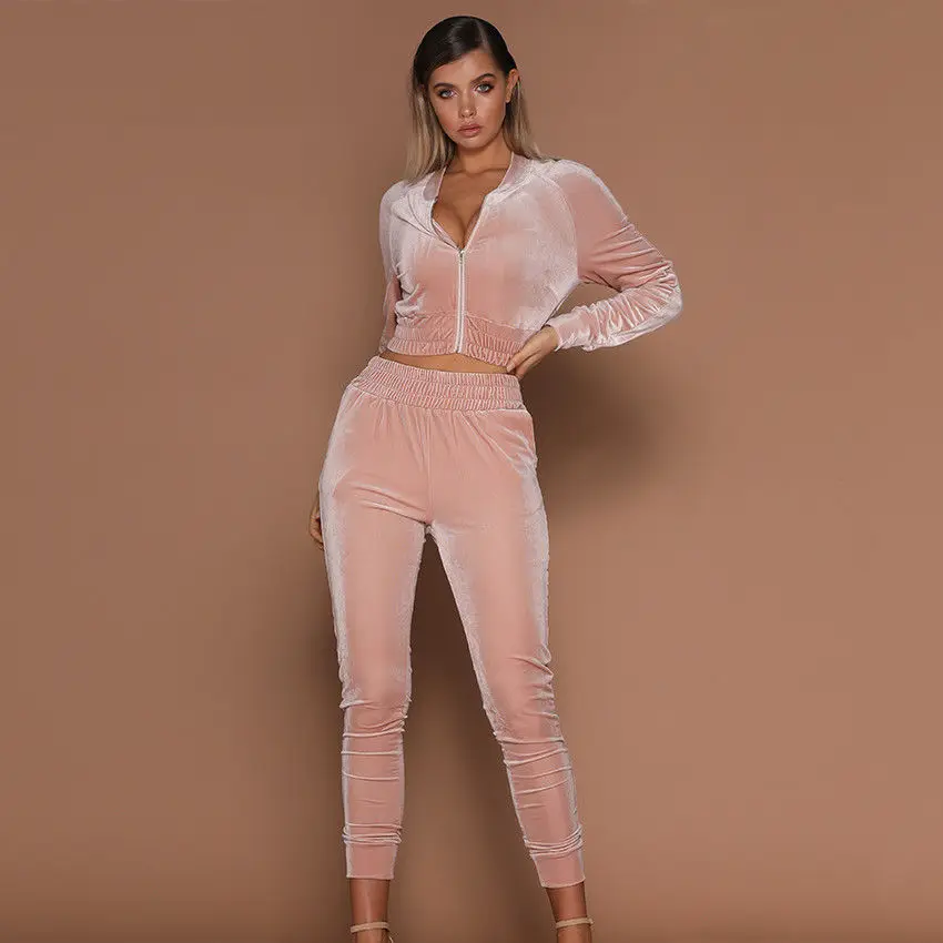 2018 Autumn Women 2pcs Short Zipper Hoodies Sweatshirt Elasic Waist Pants Sets Velvet Tracksuit Casual Suit
2018 Autumn Women 2pcs Short Zipper Hoodies Sweatshirt Elasic Waist Pants Sets Velvet Tracksuit Casual Suit