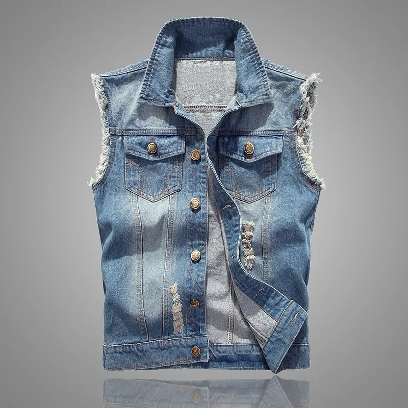 New Style Men's Denim Vest Plus 6XL Men's Jacket Sleeveless Casual Waistcoat Men's Jean Coat Ripped Slim Fit Male Jacket Cowboy
New Style Men's Denim Vest Plus 6XL Men's Jacket Sleeveless Casual Waistcoat Men's Jean Coat Ripped Slim Fit Male Jacket Cowboy