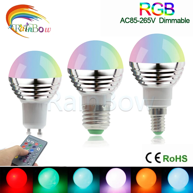 E14 E27 RGB LED Bulb GU10 5W 16 Color Changeable Lamp LED Spotlight+IR Remote Control AC85-265V Holiday Lighting bombillas led
E14 E27 RGB LED Bulb GU10 5W 16 Color Changeable Lamp LED Spotlight+IR Remote Control AC85-265V Holiday Lighting bombillas led