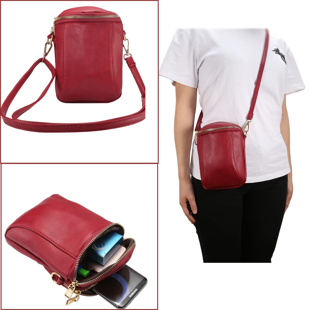Universal Texture PU Leather Double Zipper Wallet Pouch Neck Strap Shoulder Cell Phone Bag Case Cover for iPhone/Xiaomi/Samsung
Universal Texture PU Leather Double Zipper Wallet Pouch Neck Strap Shoulder Cell Phone Bag Case Cover for iPhone/Xiaomi/Samsung