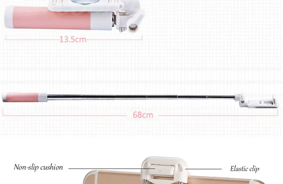 Universal Mini Selfie Stick For iPhone 6 6S plus For Xiaomi Huawei Samsung sony Mobile Phone Foldable Mirror Wired Selfie Sticks