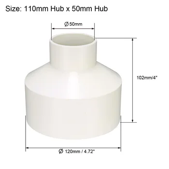 Uxcell 1pcs Dowel 110x50mm PVC Reducing Coupling Hub by Hub 45 Degree Pipe Fitting Adapter T-Shaped Connector 75x75x40mm Fitting
Uxcell 1pcs Dowel 110x50mm PVC Reducing Coupling Hub by Hub 45 Degree Pipe Fitting Adapter T-Shaped Connector 75x75x40mm Fitting