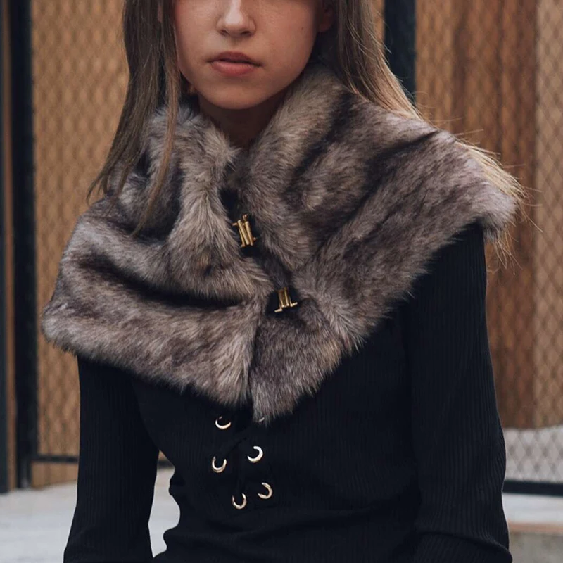 Fur Collar Scarves Sexy Leopard Elegant Cape Poncho Women Soft Fluffly Winter Warm Scarf Neck Warmer Ring Buckles
Fur Collar Scarves Sexy Leopard Elegant Cape Poncho Women Soft Fluffly Winter Warm Scarf Neck Warmer Ring Buckles