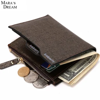 

Mara's Dream 2018 PU Leather Men Business Wallets Bifold ID Card Holder Zipper Solid Color Coin Purse Clutch Men Wallet Bag