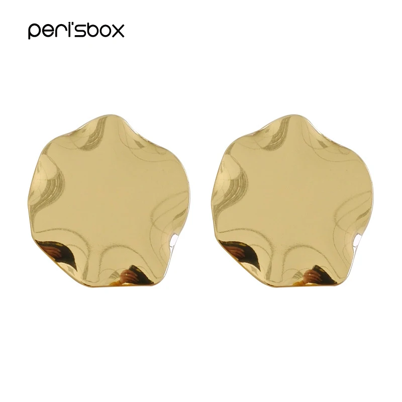 Peri'sBox Simple Oversized Wave Disc Stud Earrings for Women Metal Round Coin Earrings Geometrical Earrings Jewelry Wholesale
Peri'sBox Simple Oversized Wave Disc Stud Earrings for Women Metal Round Coin Earrings Geometrical Earrings Jewelry Wholesale
