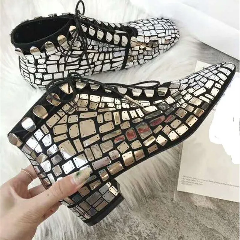 Bling Silver Glitter Metallic Leather Ankle Booties Patent Leather Square Toe Lace Up Women Shoes Autumn Winter Boots For Woman
Bling Silver Glitter Metallic Leather Ankle Booties Patent Leather Square Toe Lace Up Women Shoes Autumn Winter Boots For Woman