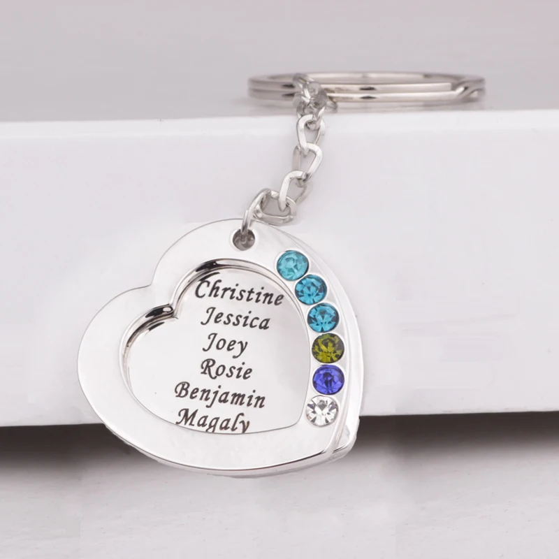 Customized Keychain for Family & Friends Crystal Jewelry White Gold Plating Custom Names & Birthstones Drop Shipping YP3061
Customized Keychain for Family & Friends Crystal Jewelry White Gold Plating Custom Names & Birthstones Drop Shipping YP3061