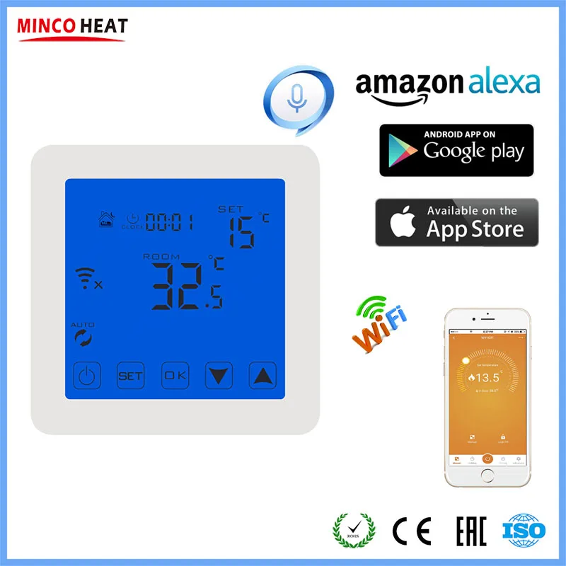 Electric Heating System Wireless Temperature Controller Regulator APP Controlled Intelligent and Smart Wifi Room Thermostat
Electric Heating System Wireless Temperature Controller Regulator APP Controlled Intelligent and Smart Wifi Room Thermostat