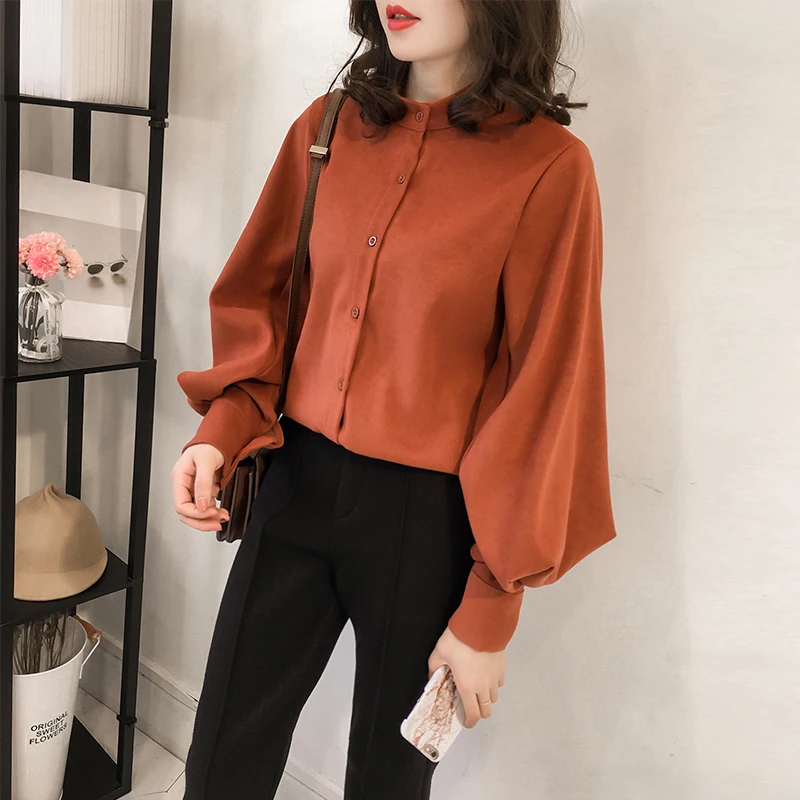 Women's new fashion simple temperament pure color shirt female long-sleeved shirt loose large size collar shirt casual wild tops
Women's new fashion simple temperament pure color shirt female long-sleeved shirt loose large size collar shirt casual wild tops