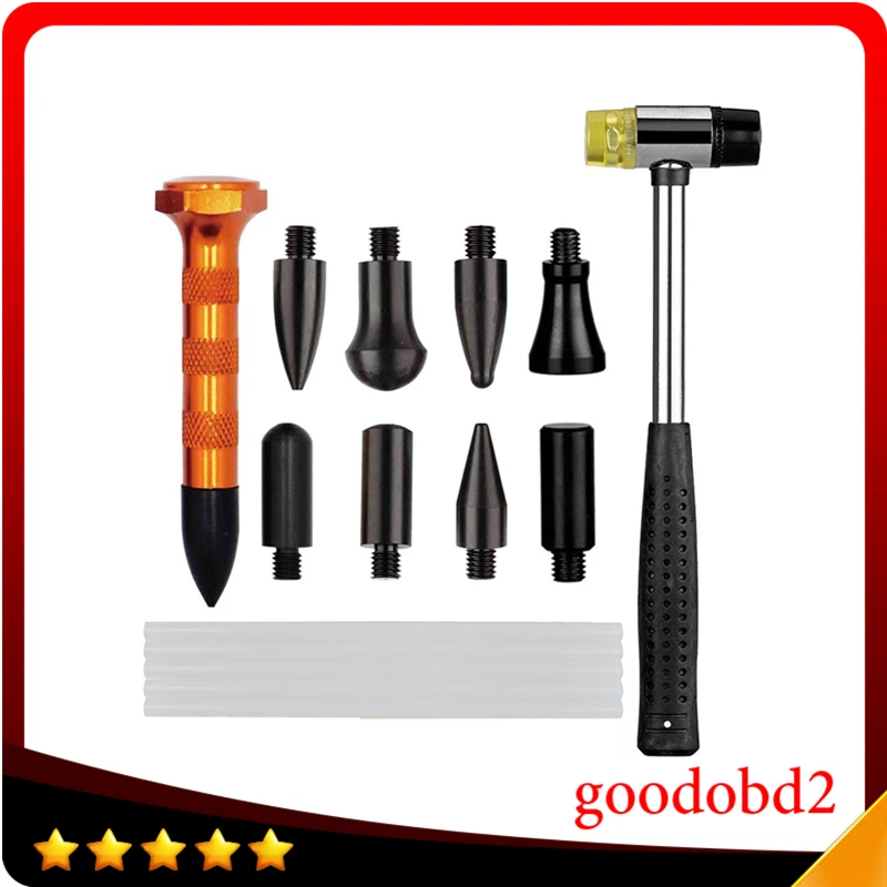 PDR Knockdown Tool Kits Dent Removal Tool+Rubber Dent Hammer+5pcs PDR Glue Sticks+9 Head PDR Down for Auto Body Dent Remover
PDR Knockdown Tool Kits Dent Removal Tool+Rubber Dent Hammer+5pcs PDR Glue Sticks+9 Head PDR Down for Auto Body Dent Remover