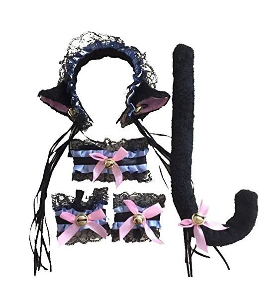 Cat Cosplay Costume 5Pcs Lace Cat Ears Headband Neckwear Bracelet Tail Cosplay Set
Cat Cosplay Costume 5Pcs Lace Cat Ears Headband Neckwear Bracelet Tail Cosplay Set