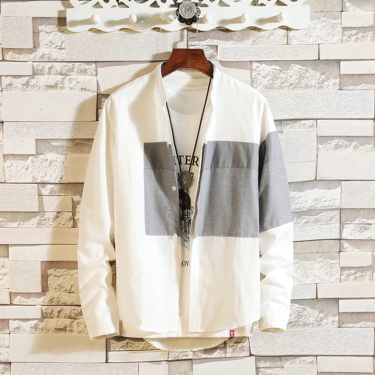 Fashion Casual Men's Long Sleeve Shirt Autumn New M-5XL Stand Collar Linen Grey Pine Shirt Black Gray Personality Youth Popular
Fashion Casual Men's Long Sleeve Shirt Autumn New M-5XL Stand Collar Linen Grey Pine Shirt Black Gray Personality Youth Popular