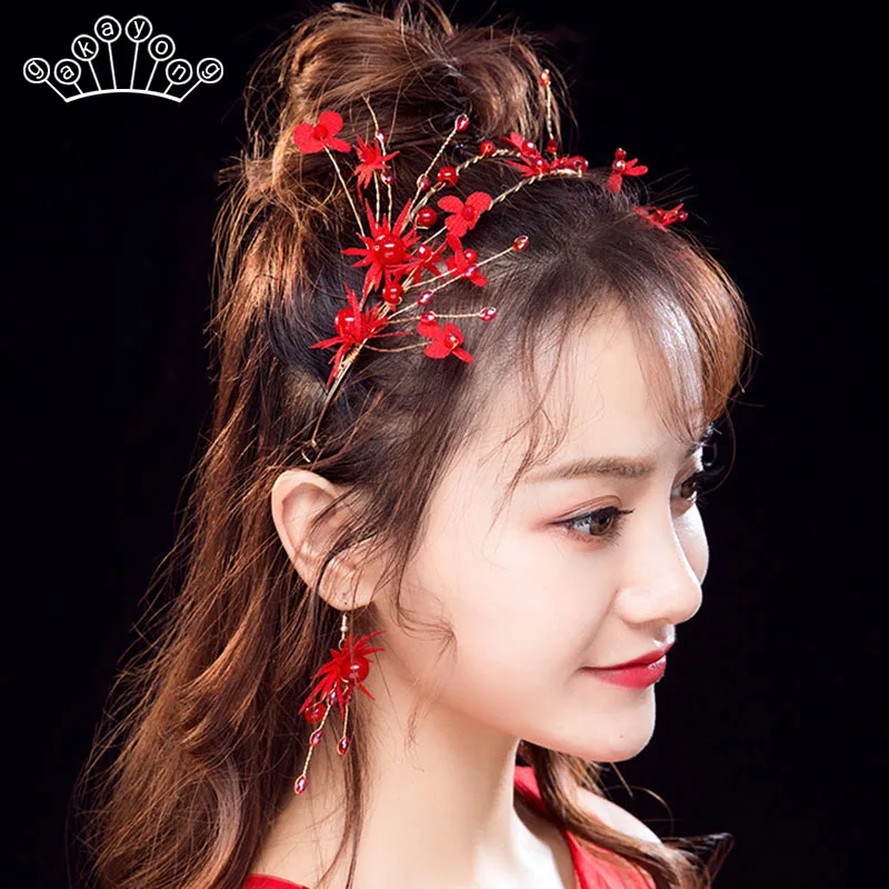 Red Color Wedding Hair Accessories Bridal Hair Accessories Headbands Tiaras and Crowns for Bride China Style
Red Color Wedding Hair Accessories Bridal Hair Accessories Headbands Tiaras and Crowns for Bride China Style
