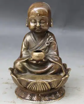 14CM Marked Chinese Bronze Children Kids TongZi Lotus Incense Burner Censer
14CM Marked Chinese Bronze Children Kids TongZi Lotus Incense Burner Censer