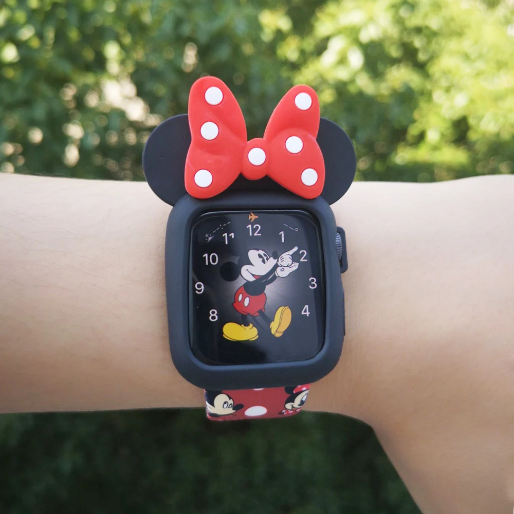 Мультяшный силиконовый чехол для apple watch series 5 1 2 3 4 милый защитный iWatch 38 мм 40 42 44