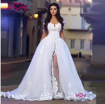 Sexy Embroidery Wedding Dress 2 in 1 Long Sleeves Wrap Romania Stylish Wedding Gowns Tulle Pure White A-line Court Train w0455
Sexy Embroidery Wedding Dress 2 in 1 Long Sleeves Wrap Romania Stylish Wedding Gowns Tulle Pure White A-line Court Train w0455