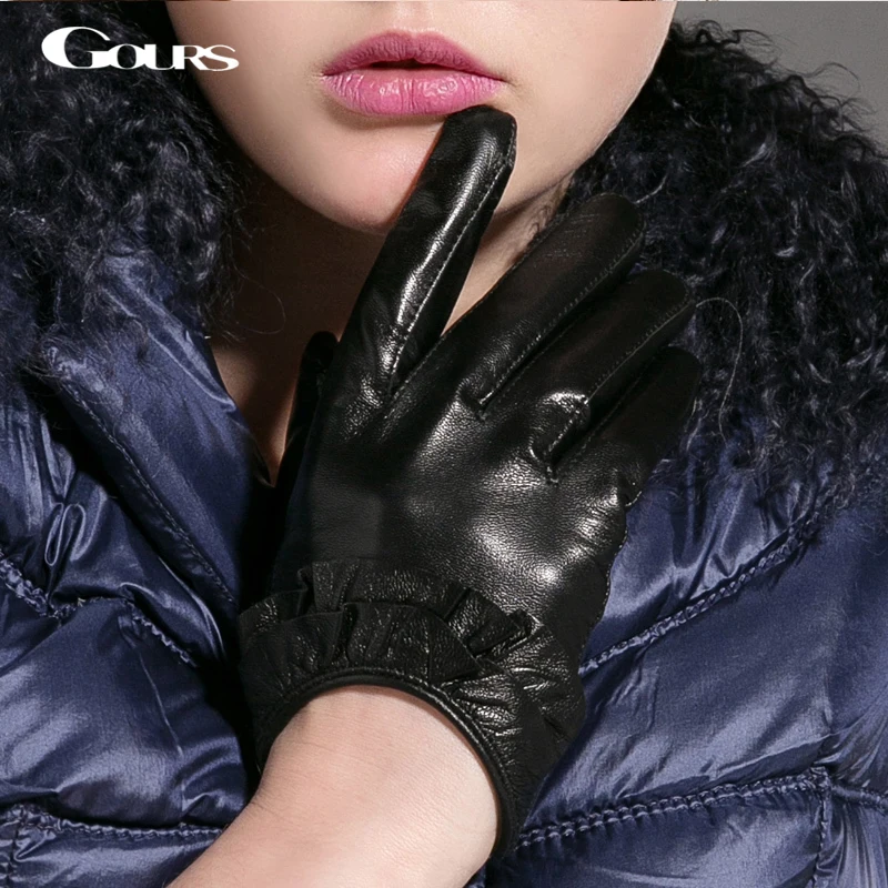 Gours Winter Genuine Leather Gloves Women 2018 New Fashion Brand Goatskin Ladies Black Driving Gloves Goatskin Mittens GSL012
Gours Winter Genuine Leather Gloves Women 2018 New Fashion Brand Goatskin Ladies Black Driving Gloves Goatskin Mittens GSL012