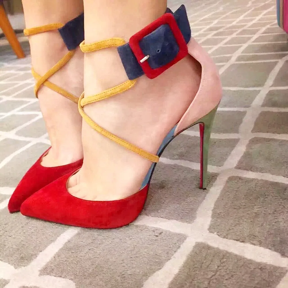 Arden Furtad 2019 fashion high-heeled shoes thin heels stiletto pointed toe women's shoes suede sandals ankle strap Women Pumps
Arden Furtad 2019 fashion high-heeled shoes thin heels stiletto pointed toe women's shoes suede sandals ankle strap Women Pumps