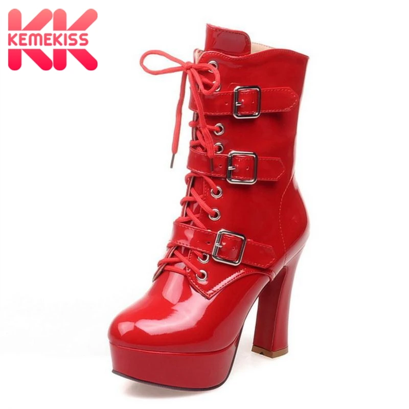 KemeKiss Women Winter Mid Calf Boots Lace Up Plush Fur Women's Shoes Lace Up High Heel Boots Buckle Warm Footwear Size 32-43
KemeKiss Women Winter Mid Calf Boots Lace Up Plush Fur Women's Shoes Lace Up High Heel Boots Buckle Warm Footwear Size 32-43