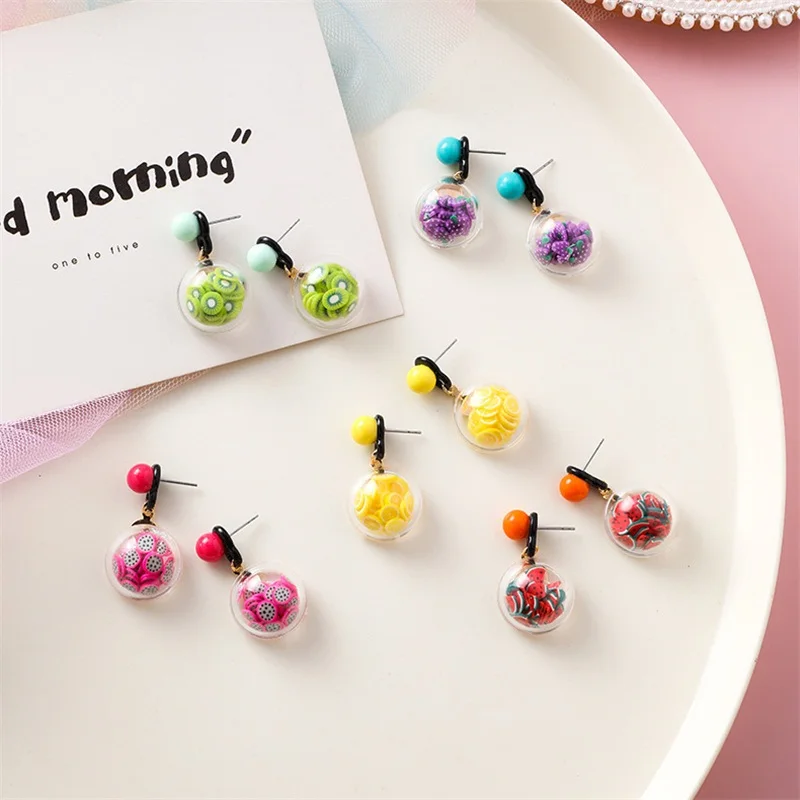 Summer fruit watermelon lemon grape beads pendant earrings Korea acrylic trend simple color sweet earrings girls jewelry Gift 
Summer fruit watermelon lemon grape beads pendant earrings Korea acrylic trend simple color sweet earrings girls jewelry Gift