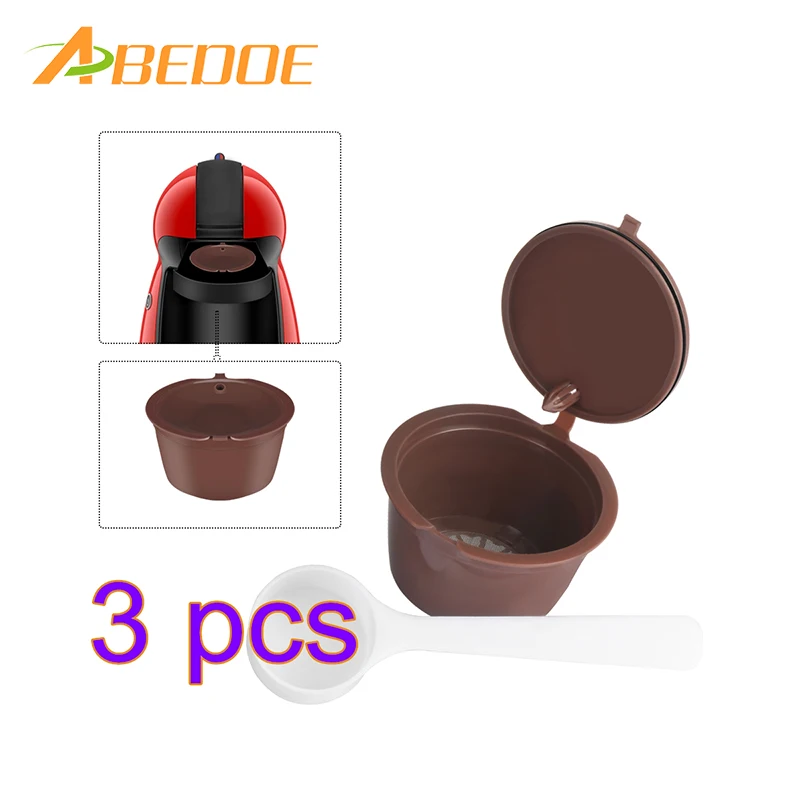 

ABEDOE 3pcs Refillable Dolce Gusto Capsules Reusable Coffee Capsules for Nescafe Reusable Baskets Espresso Filter Capsules