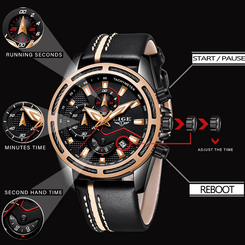 Reloje 2019 LIGE Men Watch Male Leather Automatic date Quartz Watches Mens Luxury Brand Waterproof Sport Clock Relogio Masculino
Reloje 2019 LIGE Men Watch Male Leather Automatic date Quartz Watches Mens Luxury Brand Waterproof Sport Clock Relogio Masculino