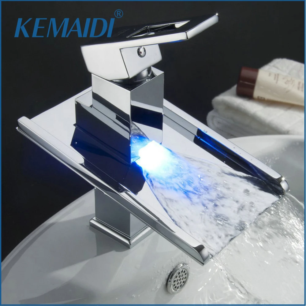 KEMAIDI Waterfall Basin Faucet Hot&Cold Sink Tap Deck Mount Mixer Bathroom Basin Faucet LED Faucets,Mixers & Taps Contemporary
KEMAIDI Waterfall Basin Faucet Hot&Cold Sink Tap Deck Mount Mixer Bathroom Basin Faucet LED Faucets,Mixers & Taps Contemporary